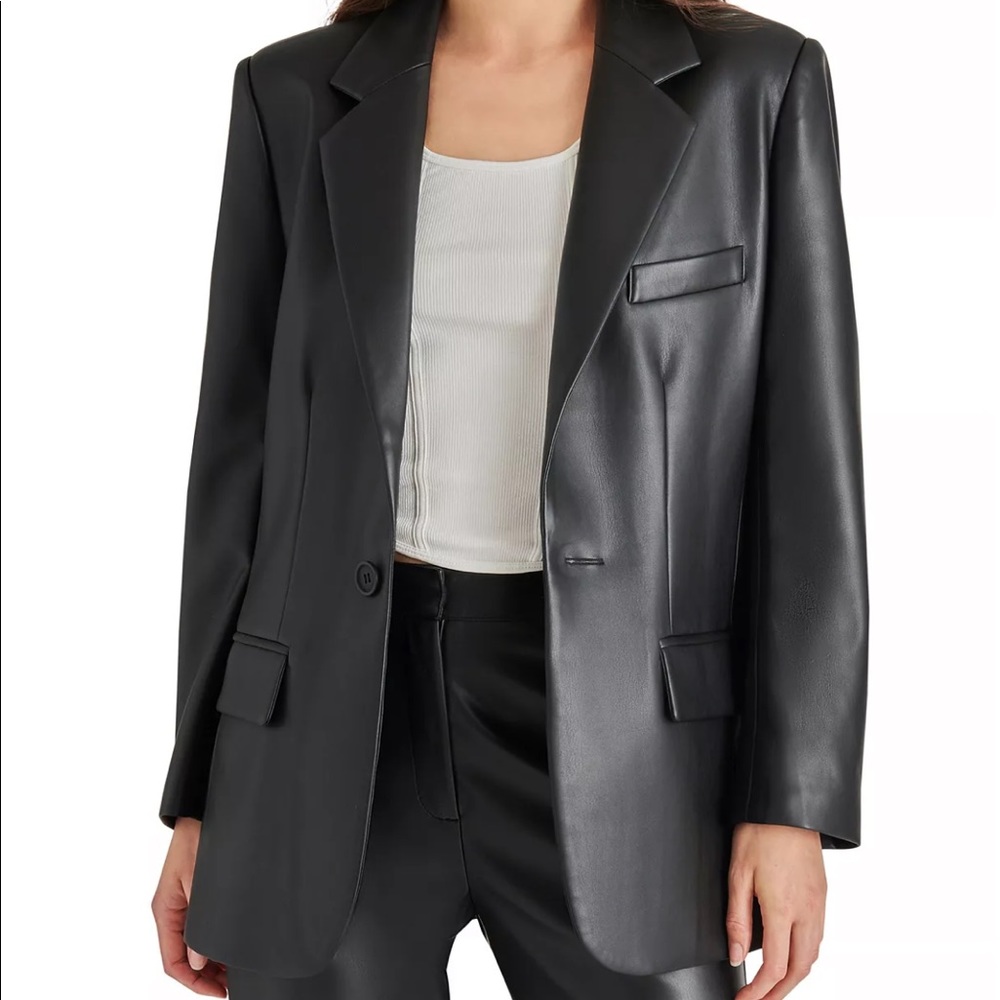Steve Madden Faux Leather Blazer
